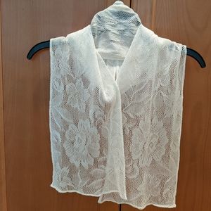 Ivory/cream wrap, crocheted and shimmery, NWOT